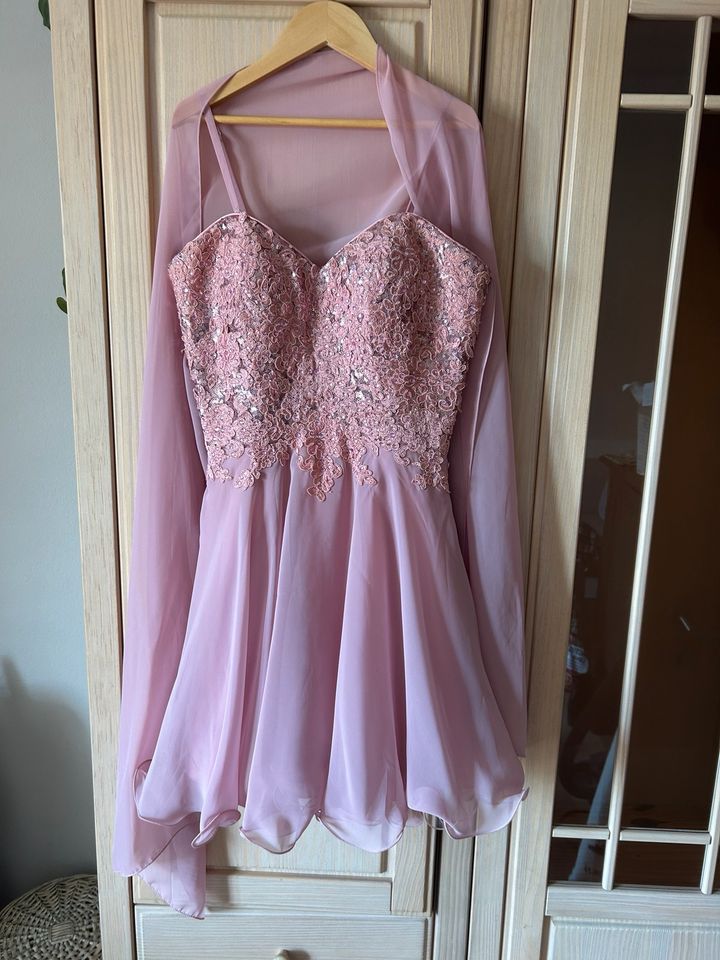 Abschlussballkleid Kleid Elegantes Kleid Rosa mit Stickoberteil in Fuchstal