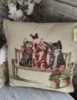 Katzenkissen Katzen Kitten Landhausstil Vintage 43 x 43 cm Braun Nordrhein-Westfalen - Moers Vorschau