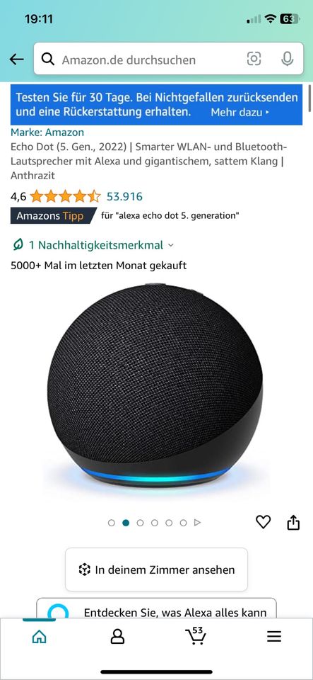 Amazon Alexa Echo Dot (5. Gen., 2022) in Berlin