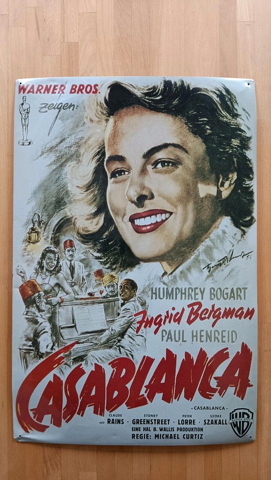 Blechschild Casablanca Kinofilm mit Bogart & Bergman- 59 x 39 cm in Leipzig