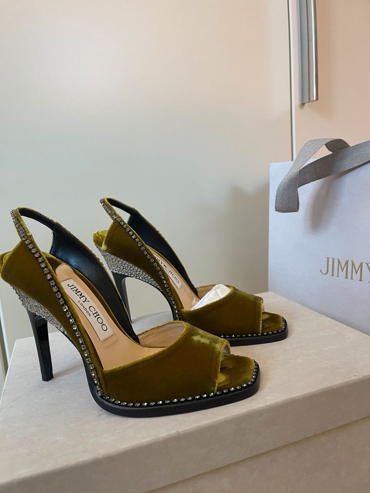 Original Jimmy Choo Velvet W/Crystal Trim in Hamburg