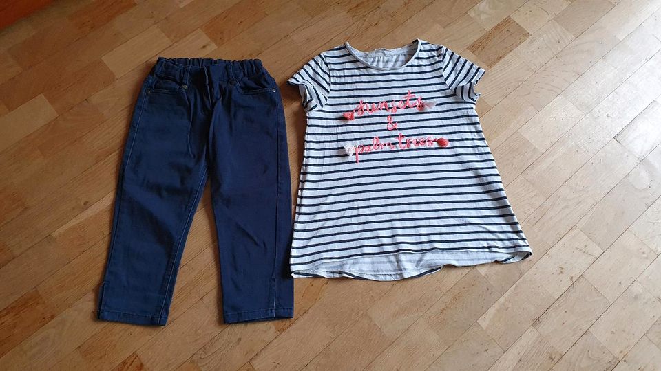 Jeans  3/4 Hose  H&M   T-Shirt Gr. 134 in Ganderkesee