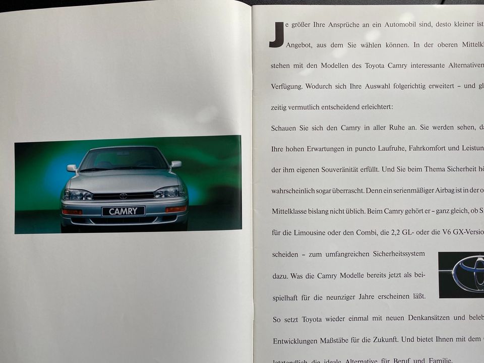 Prospekt Toyota Camry inkl. Combi von 06/1992 + Preisliste in Mettmann