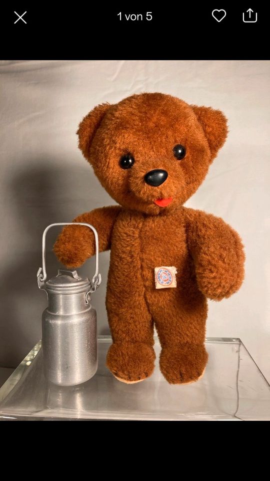 Teddybär von Bärenmarke  alt/+rosa Milchkanne/s.a.Foto in Großräschen