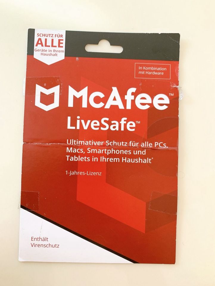 Neu Mc Afee LiveSafe Virenschutzprogramm Virenschutz PC Mac Handy in Rheinmünster