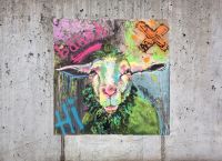 Original Bild Acryl Gemälde Schaf Sheep Mäh Lamm Graffiti bunt Nordrhein-Westfalen - Porta Westfalica Vorschau