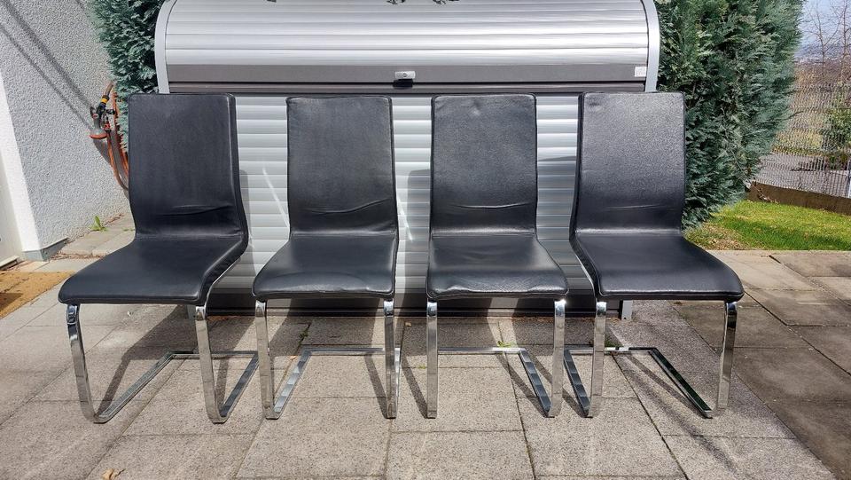 4 Freischwinger Stühle Esszimmer Leder - wie Bauhaus in Filderstadt