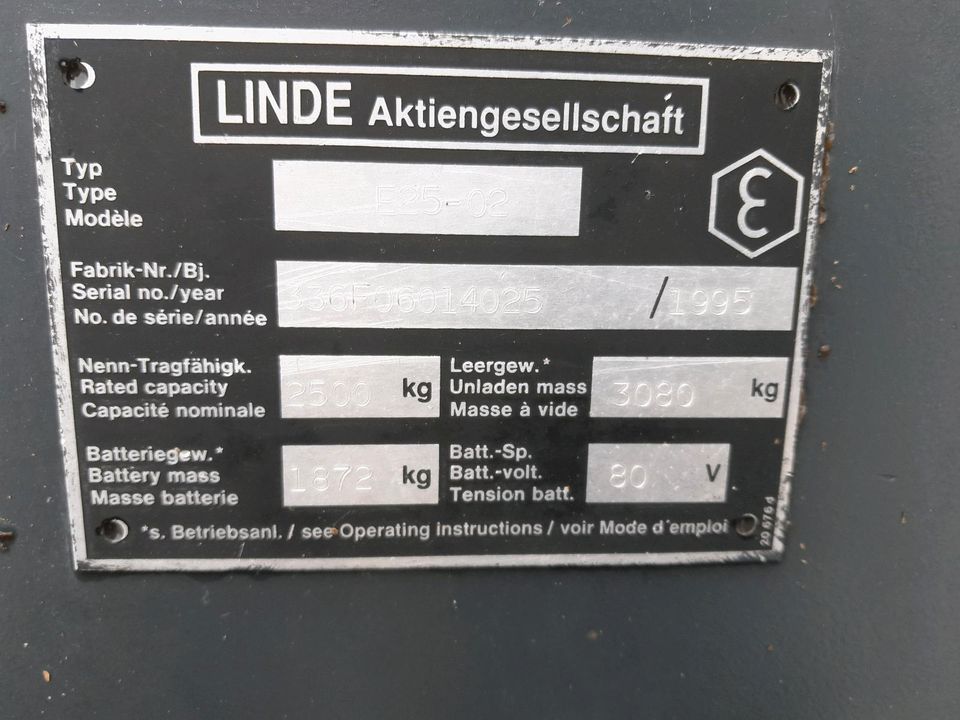 Linde E25-02 Elektro Stapler in Simbach