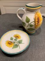 Set italienische Keramik, Krug Teller Sonnenblume Bayern - Rottenburg a.d.Laaber Vorschau