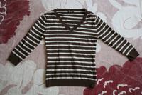H&M Pullover Gr. S, braun geringelt mit V-Ausschnitt, 3/4-Arm Thüringen - Schleiz Vorschau