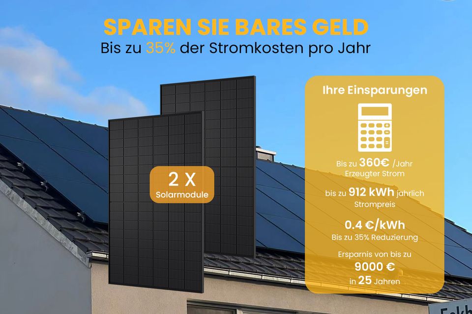 Balkonkraftwerk 810Wp Full Black Module/AP800W EZ1-M APSYSTEMS Wechselrichter (auf 600W gedrosselt)/5M Kabel-Hamburg in Hamburg