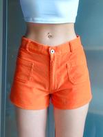 VINTAGE RETRO 2000er y2k Fishbone Cord Samt Shorts Gr. XS Orange Hessen - Limburg Vorschau