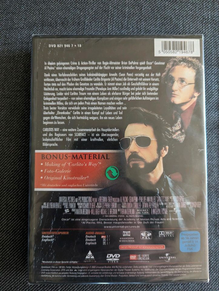 Carlito's Way DVD OVP Al Pacino in Haslach im Kinzigtal