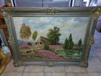 Gemälde mit Haus am See 123 x 95 cm - Rahmen aus DDR restauriert Bayern - Bad Bocklet Vorschau