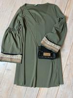 Kleid olivgrün Gold Stickerei Please S M 34 36 Bayern - Schierling Vorschau