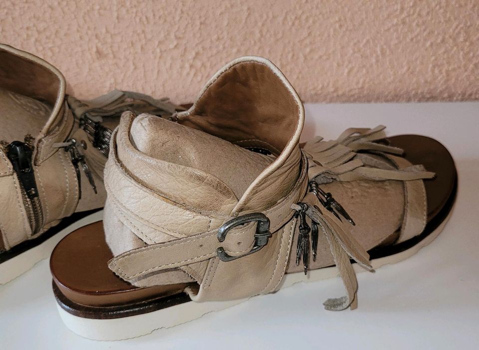 Maca Kitzbühel, beige Leder Sandalen, Gr 39, NEU in Düsseldorf