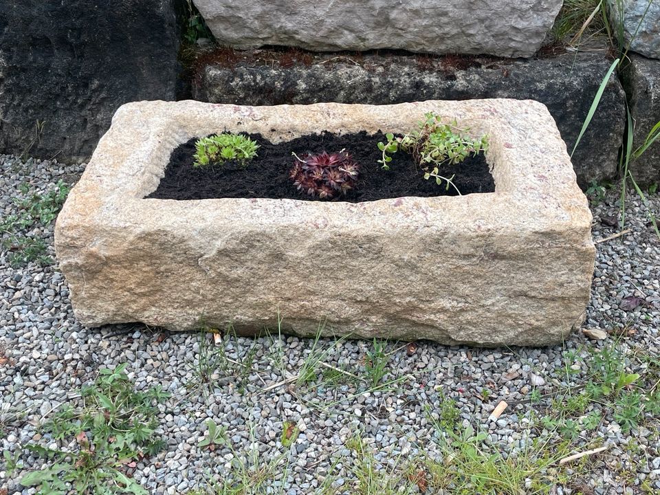 Marmor Steintopf Trog Pflanzschale antik Steintrog Garten in Baden