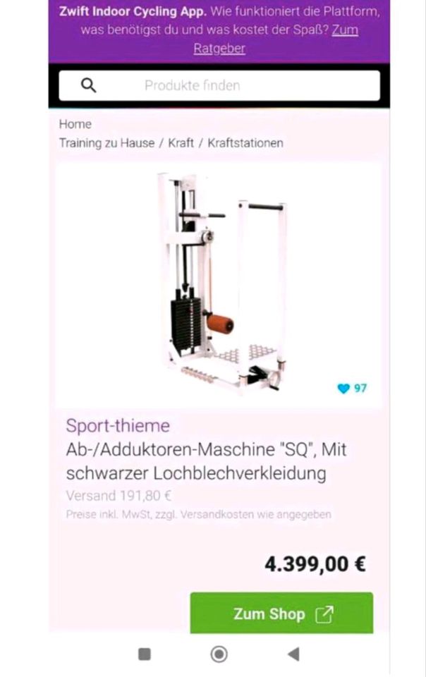 Adduktoren Abducktoren Bein Maschine Sport Fitnessstudio n Gym 80 in Weidenhahn