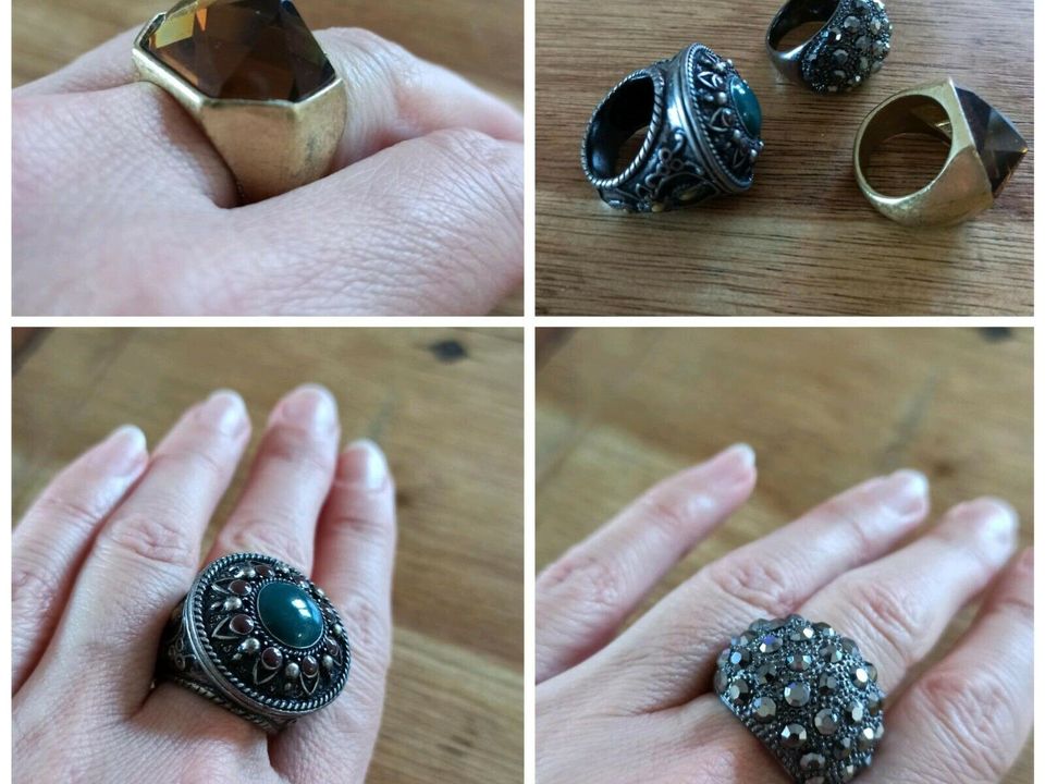 Ring Ringe Modeschmuck Boho style Kristall Glitzer in Hillesheim am Rhein