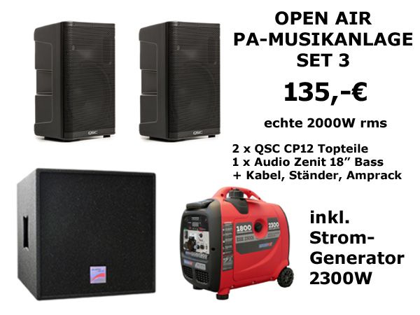 TONTECHNIK MIETEN ❖ Akku Open Air Pa-Lautsprecher Set 2 ❖ AKKU- Musikanlage ❖ Soundboks ❖ Bluetooth ❖ Akku-Boxen, Akku PA-Anlage, Open Air Boxen, Powerstation, JBL EON 715  //VERLEIH, RENTAL, LEIHEN in Berlin