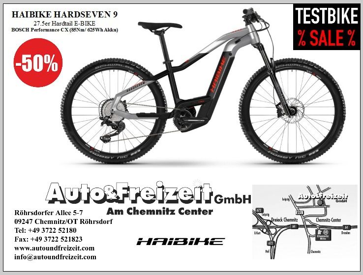 50% SALE * E-BIKE HAIBIKE HARDSEVEN 9 * 27.5er EMTB in Röhrsdorf