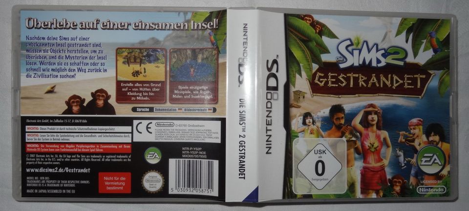 CS Nintendo DS Die SIMS 2 gestrandet überlebe auf einer einsamen in Bacharach