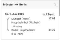 Zugticket Münster nach Berlin 1.6. Berlin - Wilmersdorf Vorschau