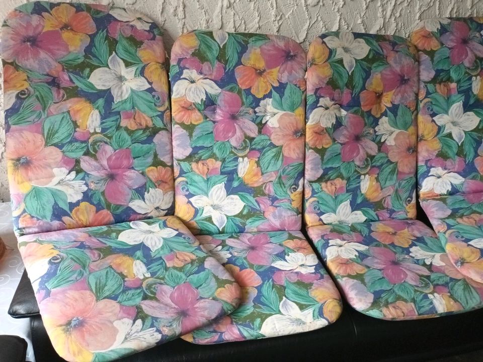 Sitzauflage für Hochlehner Gartenstuhl Auflage Sitzpolster Blumen in Dinslaken