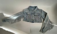 Crop Jeansjacke mit glitzer Fransen Baden-Württemberg - Marbach am Neckar Vorschau