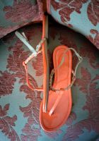 APART Damen Jugendliche Leder Schuhe Sandalen Orange-Taupe Gr.40 Brandenburg - Zossen Vorschau