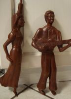 2 Wandfiguren, dunkelbraun, Vintage Figur Aufhängen Holz? Nordrhein-Westfalen - Bergisch Gladbach Vorschau