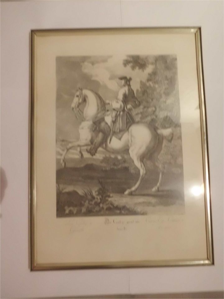 Radierung Original " Le Galop Gauche " / Antik!! `1740 in Deggingen