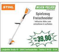 Stihl Spielzeug-Motorsense inklusive Akku FSA Niedersachsen - Ostrhauderfehn Vorschau