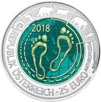 Österreich 25 Euro Silber Niob Münze 2018 Anthropozän Brandenburg - Hoppegarten Vorschau