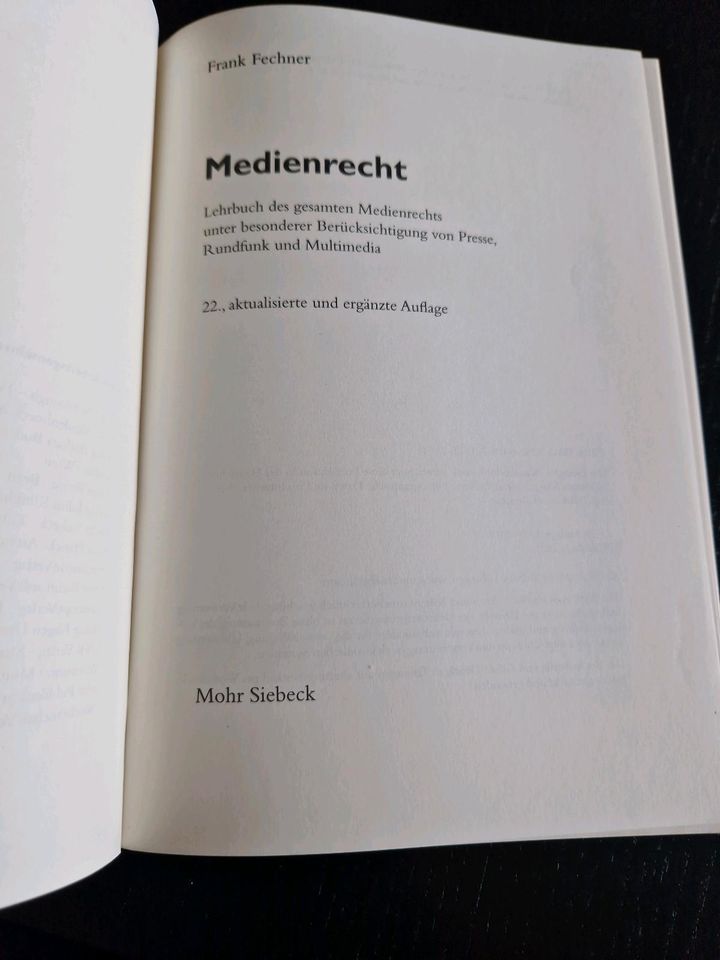 Medienrecht, Frank Fechner, 22. Auflage in Würzburg
