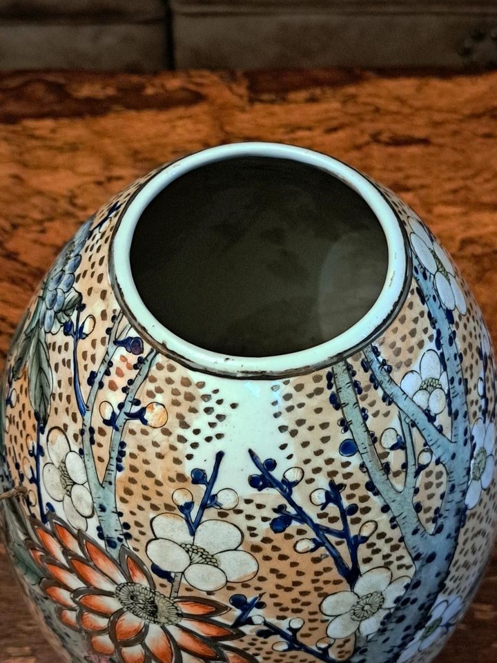 Vintage Keramik Vase in Schmelz