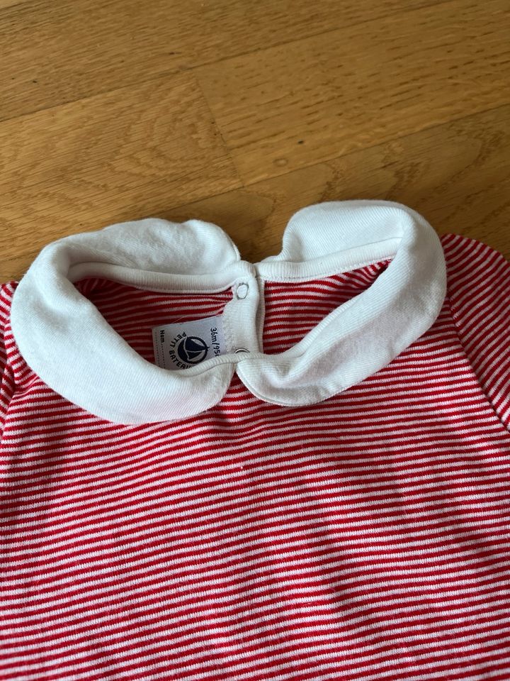 Petite Bateau rot weiß gestreiftes Tshirt mit weißem Kragen 95 in Düsseldorf