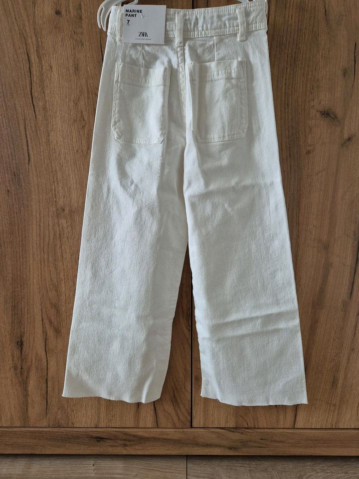 Zara Jeans  Sommer Hose weiß Gr. 122 Neu in Troisdorf