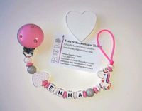 Schnullerkette mit Namen - Einhorn rosa, Baby personalisiert Hessen - Niestetal Vorschau