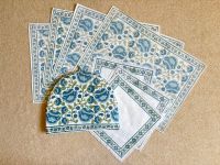 Tischset Platzset Indien - 8 Teile Baumwolle blau Blumen floral Hessen - Dreieich Vorschau