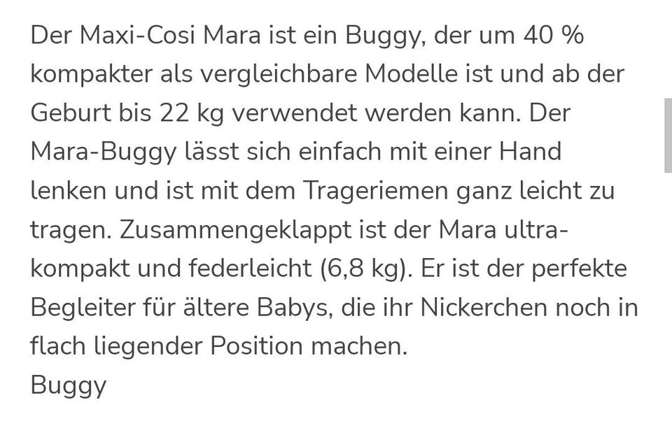 Wie neu! Maxi Cosi Buggy Mara in Oldenburg