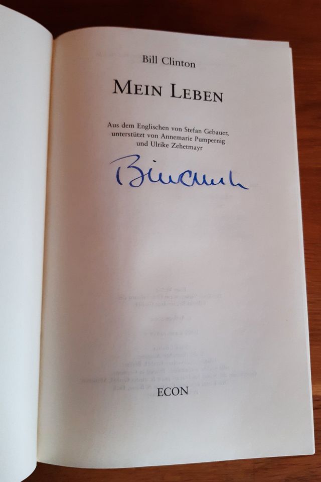Buch Bill Clinton: Mein Leben, SIGNIERT in Berlin 2004 UNIKAT in Enge-Sande