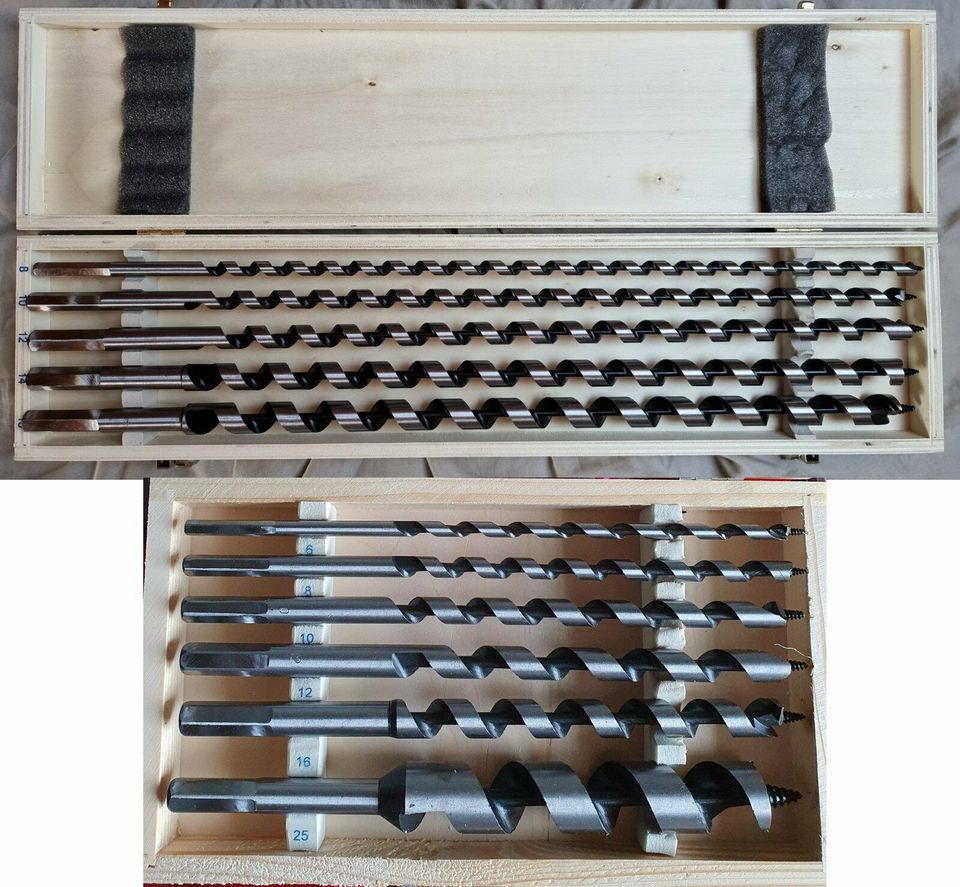 Schlangenbohrer Set 230 / 460 x 6 8 10 12 16 20mm Holzbohrer Satz in Petkus