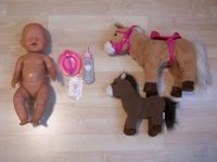 Baby Born, Puppe, rosa Augen, Zubehör, Fläschchen, Teller, Pferde Sachsen-Anhalt - Wettin-Löbejün Vorschau