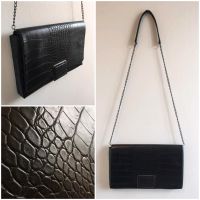 Pieces Handtasche Abendtasche Clutch Krokolederoptik Schwarz Niedersachsen - Bad Bodenteich Vorschau