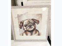 Mops Bild Shabby Aquarell Bulldogge Hunde-Bild Druck Zeichnung Rheinland-Pfalz - Erbes-Büdesheim Vorschau