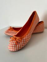 Ballerina weiß / orange kariert Größe 39 Zara Hessen - Solms Vorschau