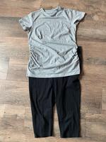 Set Umstand 3/4 Hose und Shirt Schwangerschaft grau schwarz M Sachsen - Chemnitz Vorschau