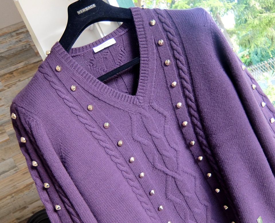 Versace Pullover L pulli sweater strick weste violett lila gianni in Freilassing