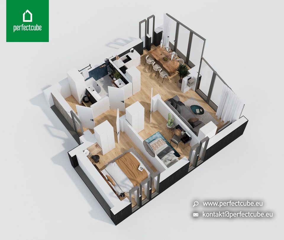 Modulhaus PC 8 von Perfect Cube Innenfläche 58m² Neubauprojekt in Rostock